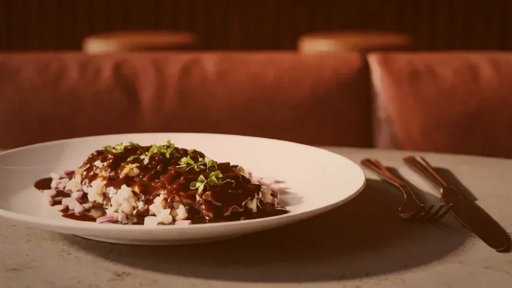 A plate leaving the kitchen pass